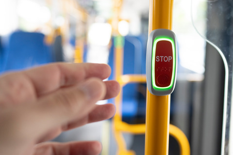 Stopknap i bussen.